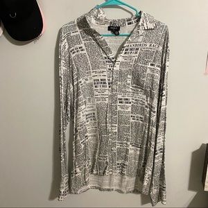 Men’s Newspaper Print Shirt